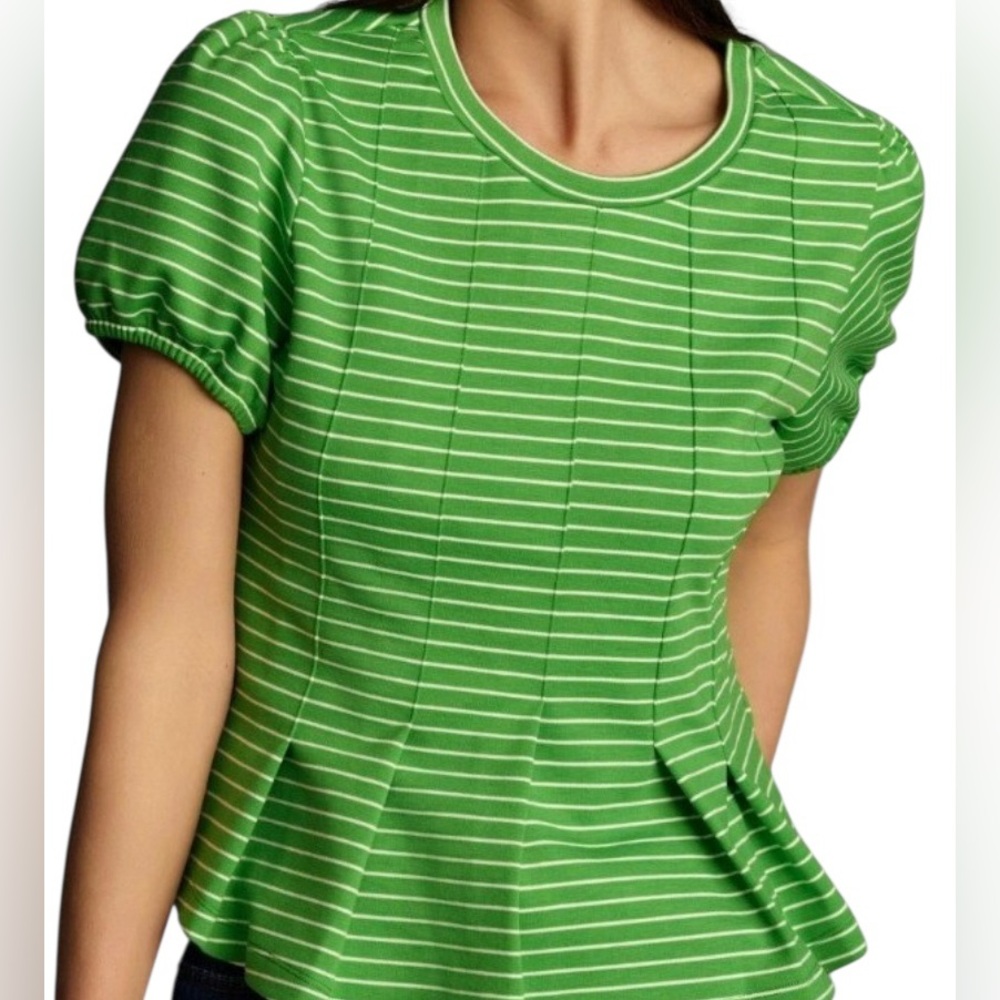 Maeve Green Striped Top